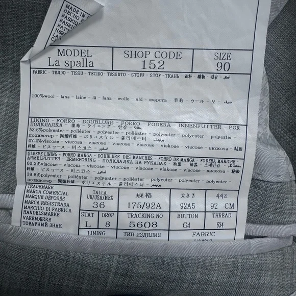 Men's Gray 100% wool SuitSupply suit